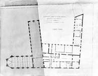 835472 Plattegrond van de begane grond van het voormalige Agnietenklooster te Utrecht, ingericht als kazerne ...